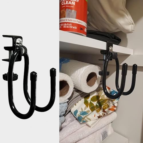 AUXPhome 2/PK Portable Desk Mount Hanger, Strong Table Hanger Hooks for Backpack, Hard hat, Cords,Bags,Mug,Towels, Shoes, Toys, Umbrella, Cap,Headphone,Purse,Handbag,etc for Table Desk, Under Counter