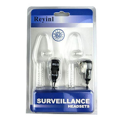 RYL13 Two-Way Radios Headset Noise Canceling Transparent Security Earpiece for Midland GMRS/FRS Radios with PTT/VOX – Pair