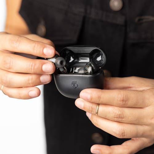 Skullcandy Rail ANC Active Noise Cancelling Wireless Earbuds - True Black | In-Ear, Bluetooth Headphones, Noise Cancellation, 38 Hours Battery, Microphone for iPhone Android, Customizable Sound - color: True Black