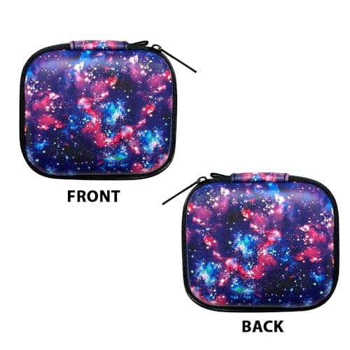 WIRESTER Portable Wireless Headphone Case, Earphone Storage Bag Carrying Case, Earbud Holder with Carabiner Compatible with Raycon Fitness Bluetooth True Wireless Earbuds - Purple Nebula Galaxy - color: Purple Nebula Galaxy