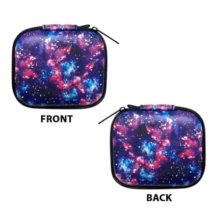 WIRESTER Portable Wireless Headphone Case, Earphone Storage Bag Carrying Case, Earbud Holder with Carabiner Compatible with Raycon Fitness Bluetooth True Wireless Earbuds - Purple Nebula Galaxy - color: Purple Nebula Galaxy