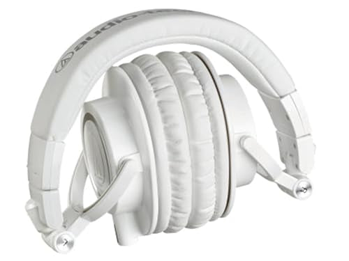 Audio-Technica ATH-M50x Professional Monitor Headphones - White Bundle with Case, Stand, and Austin Bazaar Polishing Cloth - color: White, style: M50X