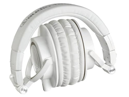 Audio-Technica ATH-M50x Professional Monitor Headphones - White Bundle with Case, Stand, and Austin Bazaar Polishing Cloth - color: White, style: M50X