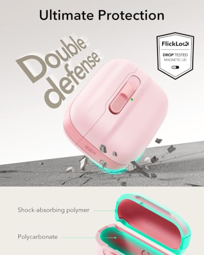 ESR for AirPods Pro 2 Case (2023/2022/2019), Compatible with MagSafe, Pink | Compatible with Airpods Pro (USB-C/Lightning Cable), Magnetic Lid, Full Drop Protection Cover with Lanyard - color: Pink, size: Airpods Pro 2&1 Case