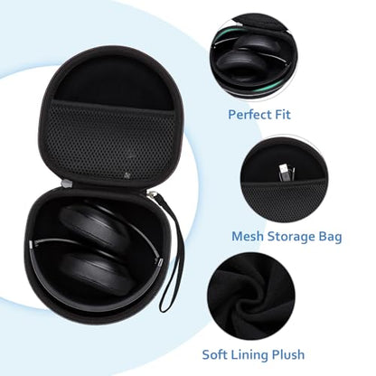 Headphone Case for JLab/Beats/TOZO/JBL/BERIBES/Picun Etc Headphones, Black | for JLab JBuds Lux ANC/Go Lux ANC, Beats Studio Pro/Solo 4 3,TOZO HT3,KVIDIO Etc Headphone, Hard Shell Case for Travel Home - color: Black