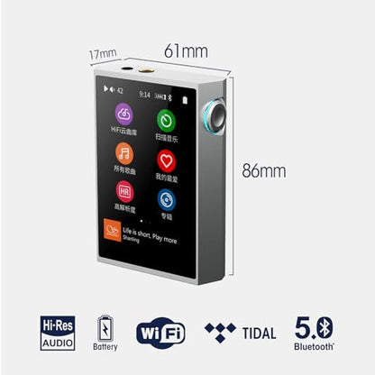 SHANLING M1 Plus Protable Hi-Fi Music Player M1Plus High-Definition Lossless MP3 Player ES9069Q DAC Dual SGM8262 Amplifier PCM768 DSD512 Bluetooth 5.2 LDAC WiFi DLNA Airplay Silver - color: Silver