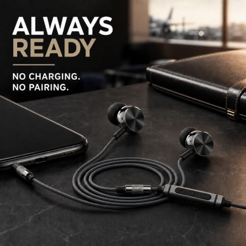 Betron BS10 Earphones Wired Earbud Headphones with Microphone, Black | with Volume Control, In-Ear, Plug in, 12mm Drivers, Deep Bass, Noise Isolating, Ergonomic Design, 3.5mm
