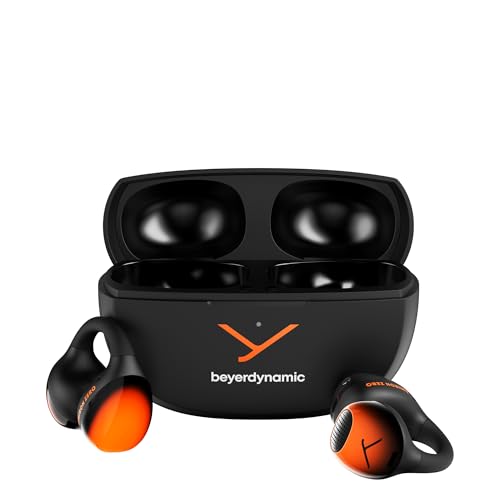 beyerdynamic Amiron Zero Sport Ultra Open Wireless Earbuds, Black/Orange - color: Sport