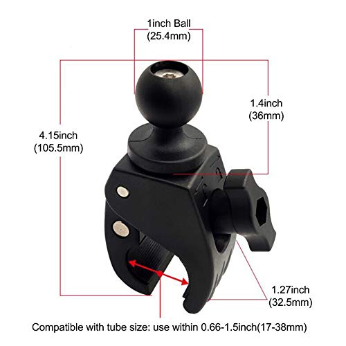 Tough Clamp Base with 1'' Rubber Ball Head
