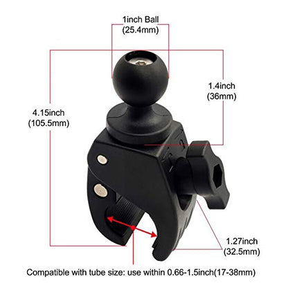 Tough Clamp Base with 1'' Rubber Ball Head
