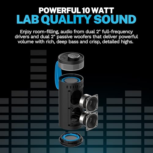 JLab, Go Party, Portable Bluetooth Speaker, Waterproof RGB LED, Midnight Black - color: Midnight Black