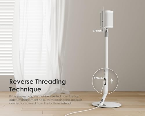 FITUEYES Universal Speaker Stand Pair, with Height Adjustable, White,1 Pair - color: White