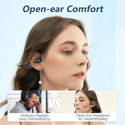 BANIGIPA Bluetooth 5.4 Headset with Microphone, Open Ear Headphones w/Mic