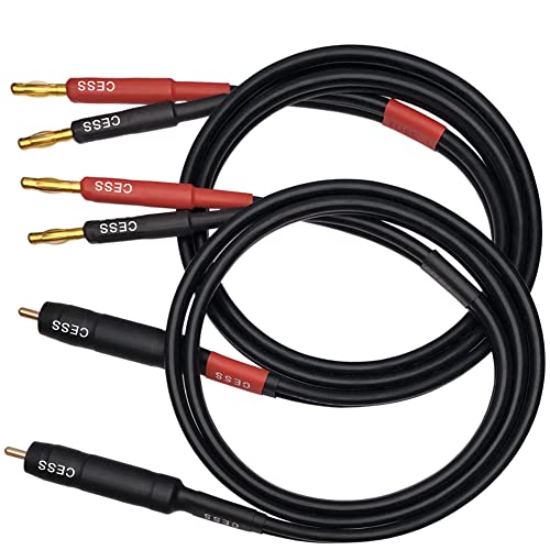 CNCESS RCA to Banana Plug Silicone Wire Speaker Cable (12AWG, 3 Feet) - size: 12AWG 3 Feet