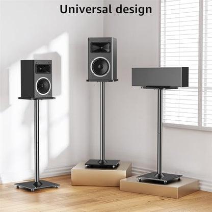 MOUNTUP Universal Speaker Stands Pair for Surround Sound Home Theater, 31" Height Floor Speaker Stands Max 22LBS, Bookshelf Studio Satellite Speakers Fit Klipsch Polk Yamaha, Non Slip Pad Easy Install - size: 31" Height