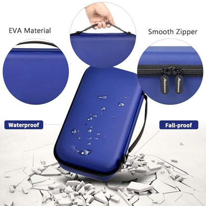 Wireless Microphone Case Compatible with JBL Wireless Two Microphone System, Handheld Dual Mic Travel Bag for Singing or Karaoke for Receivers, Adapters, AA Batteries - color: Deep Blue