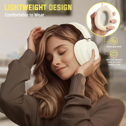 ATTACK SHARK G500 Wireless Over-Ear Noise Canceling Gaming Headphones-Beige