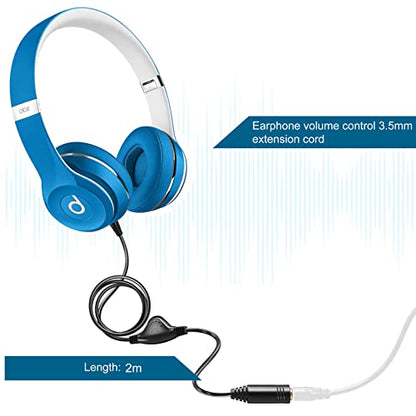 PChero Headphone Extension Cable with Volume Control, 2 Packs 6.6ft | 3.5mm Audio Male to Female Aux Adapter Sound Stereo Extender Cord for Headset Smartphones Tablets - size: 6.6ft, 2 Packs