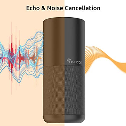TOUCAN S100 Conference Speakerphone, 360 Voice Pickup, Wireless & USB Speakerphone with AI Noise Reduction, Plug and Play for Zoom, Teams, Home Office Meetings