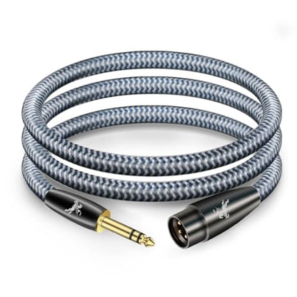 6.35mm(1/4") TRS to XLR Male Balanced Cable, 2M/6.5ft, for Mic, Mixer & Interface (1-Pack) - color: 6.35MM to XLR male, size: 6.5FT/2m