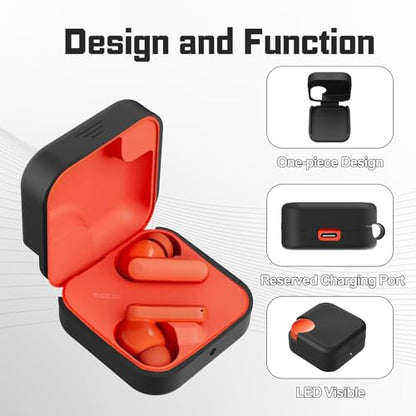 for CMF Buds/CMF Buds 2a Case with Cleaner Kit, Anti-Scratch Shockproof Silicone Protective Case with Lanyard Accessories,Front LED Visible(Black) - color: Black