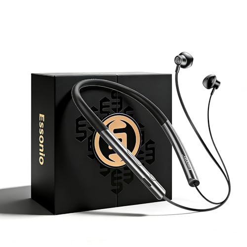 Neckband Bluetooth Earbuds with Mic Hybrid Active Noise Cancelling, 36H Playtime, IPX6 Waterproof, Comfortable Magnetic Sport Headphones for Running, Work, Travel Black