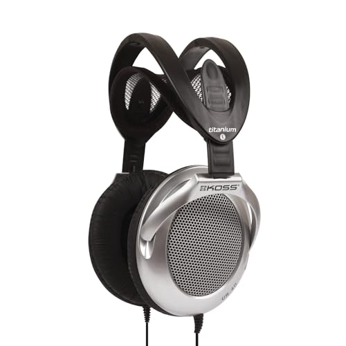 Koss UR40 Collapsible Over-Ear Headphones, Silver, Retro Style, Wired Plug