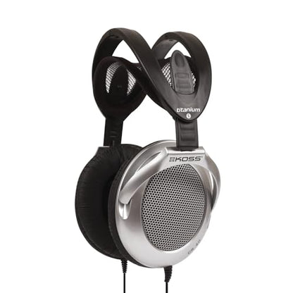 Koss UR40 Collapsible Over-Ear Headphones, Silver, Retro Style, Wired Plug