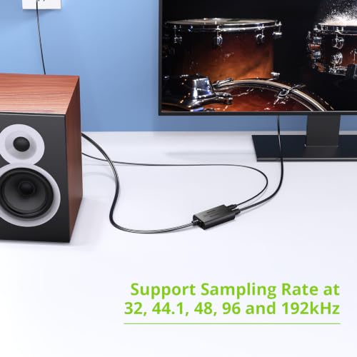 LiNKFOR 192kHz SPDIF Toslink to RCA DAC Converter, 2.1m Cable | Digital-to-analog audio adapter supports Dolby AC-3 and DTS 5.1 channel audio decoding - style: SPDIF to RCA 5.1ch