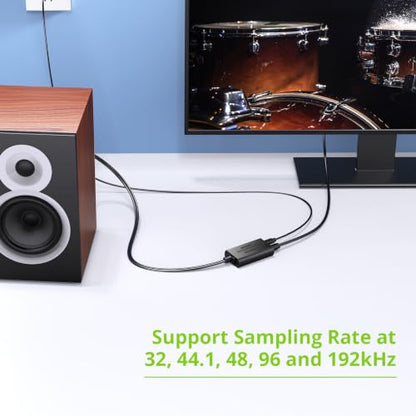 LiNKFOR 192kHz SPDIF Toslink to RCA DAC Converter, 2.1m Cable | Digital-to-analog audio adapter supports Dolby AC-3 and DTS 5.1 channel audio decoding - style: SPDIF to RCA 5.1ch