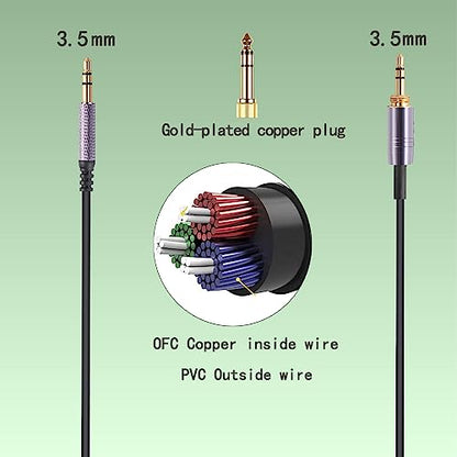 FAAEAL Solo4 Coiled Audio Cable Compatible for Dre Beats Studio3 Solo3 Marshall Major 3 Major 4 Headphones 3.5mm Extension Cable with 6.35mm Adapter(4.2ft-14ft) - size: 4.2ft-14ft
