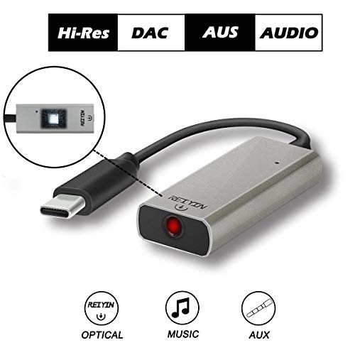 DA-03 USB-C DAC Audio Converter 192kHz 24bit Toslink Optical 3.5mm AUX Output External Sound Card