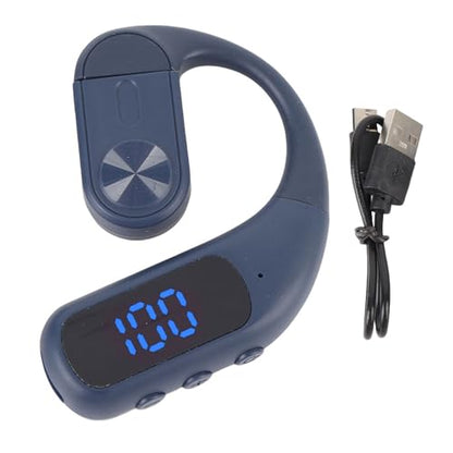 AMONIDA Bluetooth Headset, Single Ear Headset with Earhook Design, Noise Canceling Wireless Handsfree Earpiece for Trucker Driver Business (Blue) - color: Blue
