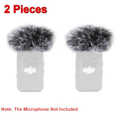 Microphone Windscreen for DJI Mic 2, Furry Wind Muff Compatible with DJI Mic 2, Fur Microphone Cover Pop Filter Sound Insulation (2 Pieces)
