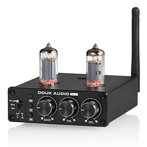 Douk Audio P6 MINI HiFi Vacuum Tube Preamp Bluetooth Stereo Audio Pre-Amplifier Tone Control