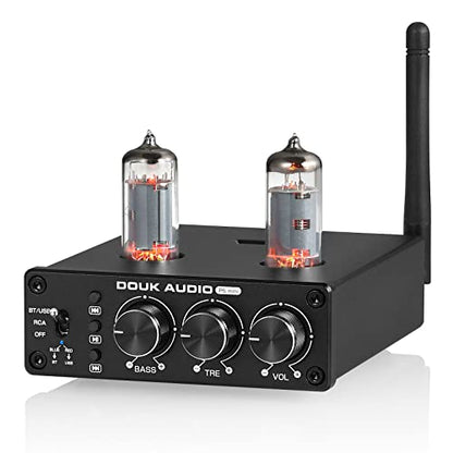 Douk Audio P6 MINI HiFi Vacuum Tube Preamp Bluetooth Stereo Audio Pre-Amplifier Tone Control