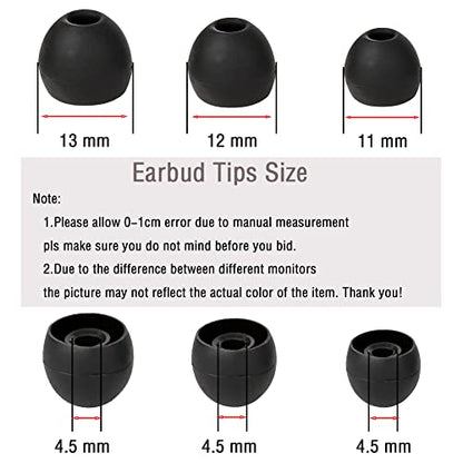 18 Pairs Silicone Earbud Tips Replacement Ear Tips Earbuds Cap for in- Ear Headphones Eartips (Inner Hole from 3.8mm-5.5mm Earphones) Earbud Replacement Tips Ear Buds Tips S M L,Black - color: Black