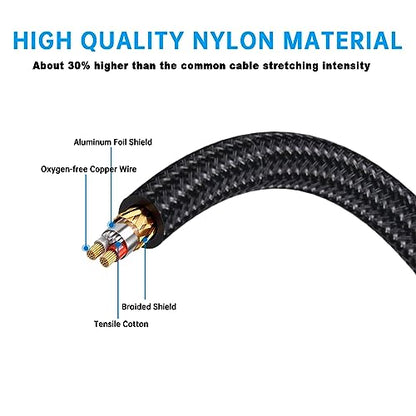 3.5mm TRS to Dual 6.35mm 1/4 TS Mono Breakout Cable，(3.3FT) Y Splitter Stereo Cord Adapter Compatible with iPhone, Computer Sound Card, CD Player, Multimedia Speaker, Home Stereo System - color: 3.3 FT