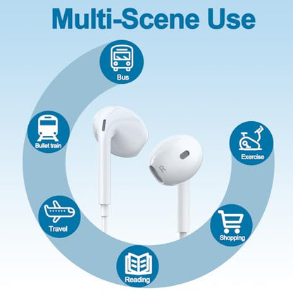 2 Pack Wired iPhone Earbuds/Wired Headphones with 3.5mm Jack Earphones | [MFi Certified] with Mic Volume Control Compatible for iPhone,iPad,iPod,Computer,MP3/4,Android Most 3.5mm Audio Devices
