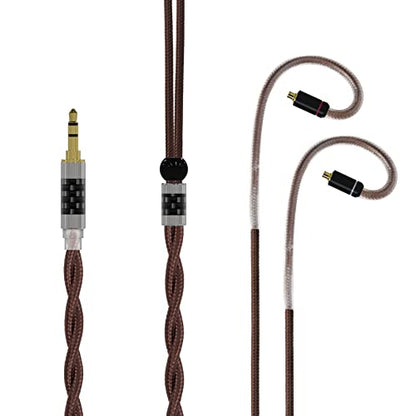 keephifi Earphone Upgraded Cable CCZ【XI】 6N Single Cystal Copper Replacement Headsets Wire CCZ Plume Standard Cable for BLON KZ TRN TIN Audio Cable (MMCX 3.5MM, Brown) - size: MMCX 3.5MM