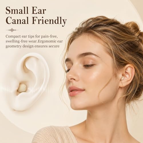 Xmenha Low Profile Invisible Earbuds Mini Wireless Bluetooth with Premium Sound Quality and One-Step Auto Pairing Micro Tiny Small Discreet Earbuds for Small Ear Canals Invisible Ear Buds Mini - color: Black