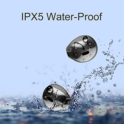 Mini Wireless Bluetooth Earbuds with Microphone,Invisible Bluetooth Headphones for Women and Small Ears with Touch Control, IPX5 Waterprof, Battery Case(Black) - color: Black