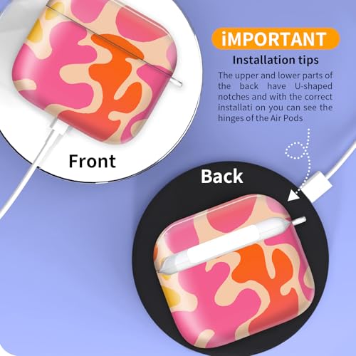 Cute Case Cover Compatible with AirPods 4th Generation 2024, Shockproof for Women & Girls with Cute Golden Round Buckle – Protective, Anti-Drop Design(Cute Pink Beige) - color: Cute Pink Beige