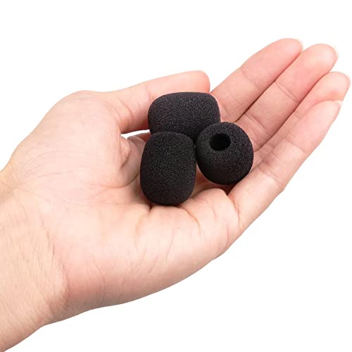 ChromLives Lapel Headset Microphone Windscreens Foam Covers Microphone Covers Mini Size Color Black 10 Pack - color: Black