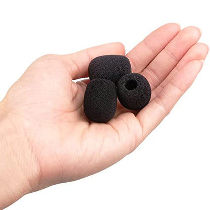 ChromLives Lapel Headset Microphone Windscreens Foam Covers Microphone Covers Mini Size Color Black 10 Pack - color: Black