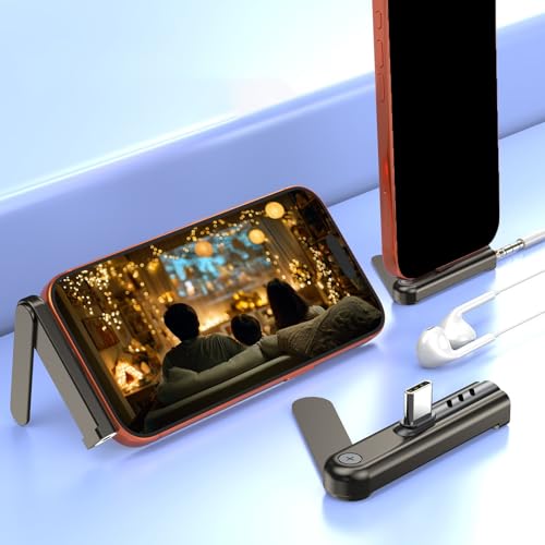 Portable USB C to 3.5mm Headphone Adapter with Foldable Stand for Mobile Devices Type C Adapter