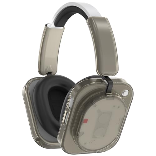 Case for Nothing Headphone 1,2IN1 Clear TPU Ear Cups Cover & PC Headband Cover, Shell Covers Replacement Shockproof/Washable/Dust-Proof/Scratch-Resistant for Men Women (Clear Gray) - color: Clear Gray