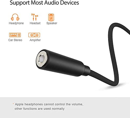 CableCreation USB C to 3.5mm Headphone Adapter, Type-C to 3.5mm Audio Adapter Compatible with Galaxy S22 S20 S21 Ultra Z Flip S20+, iPad Pro 2020, Pixel 4 3 2 XL etc. 0.33 ft Black - style: USB C+Audio Cable