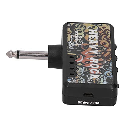 Guitar Bass Headphone Amplifier, Electric with Audio USB Chargable Portable Mini Amplificador Guitarra de Auriculares para Cable Adapter Charging Accessories Amps Pocket