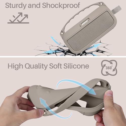 Lebakort 2nd Gen Silicone Cover Compatible with Bose SoundLink Flex 2nd Gen/Bose SoundLink Flex Portable Speaker (Sandstone Cover) - color: Sandstone Cover